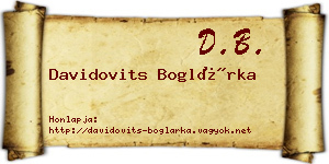 Davidovits Boglárka névjegykártya